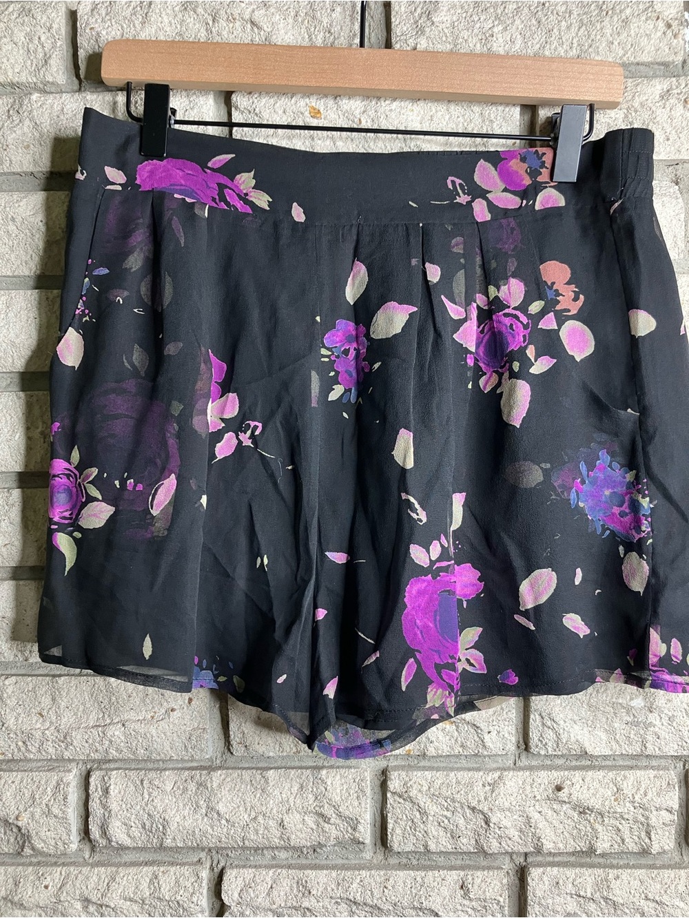100% Silk Floral Shorts by Primrose